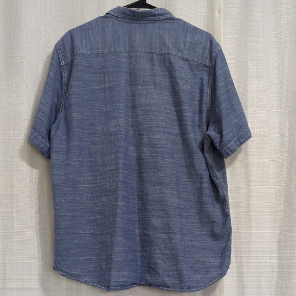 WOOLRICH Men's Buttom Down Shirt XL Blue Short Sleeve Collared Cotton - Picture 7 of 12